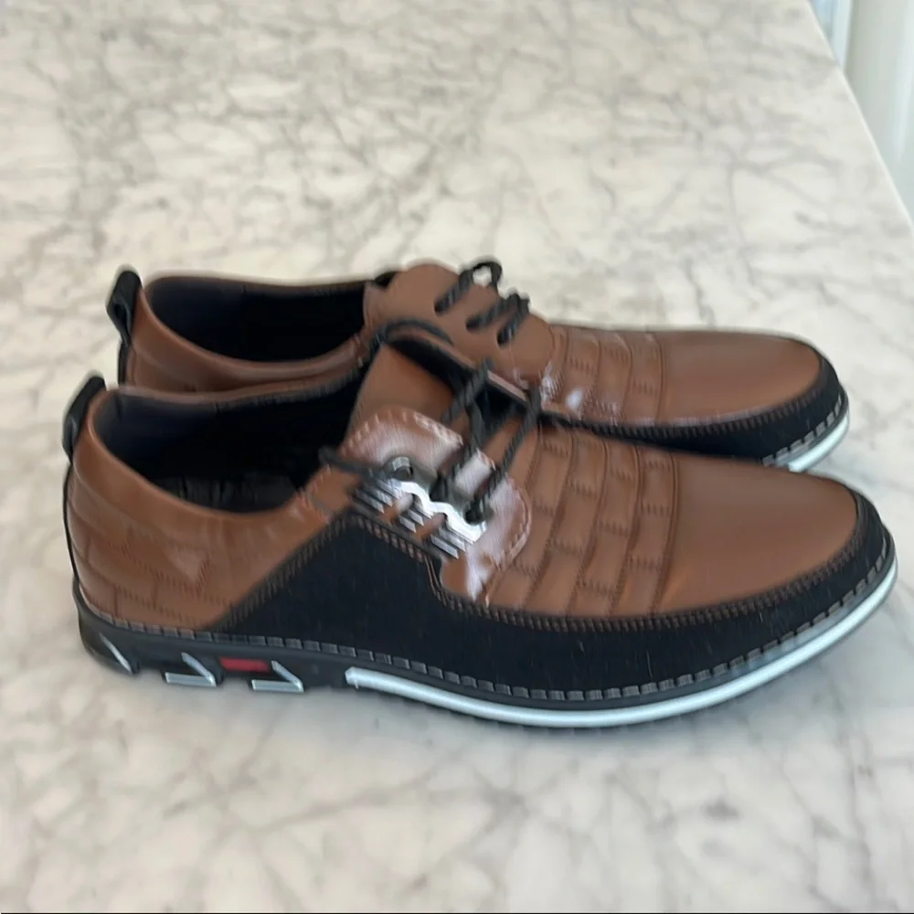 Men's Gatsby Brown and Black Orthopedic Dress Shoes